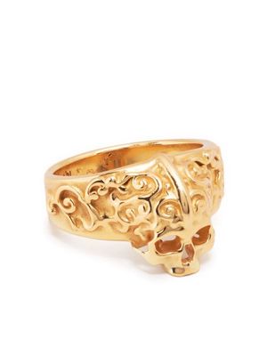 Emanuele Bicocchi Gold Small arabesque Skull ring