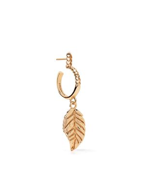 Emanuele Bicocchi leaf charm pendant hoop earring - Gold
