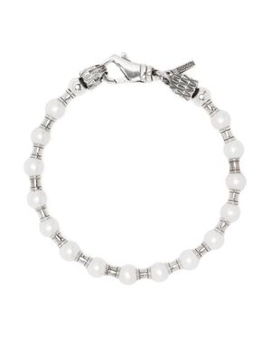 Emanuele Bicocchi pearl slim-chain bracelet - Silver