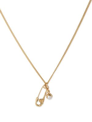 Emanuele Bicocchi safety pin pearl-pendant necklace - Gold