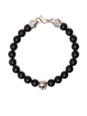 Emanuele Bicocchi skull-detail bead bracelet - Black