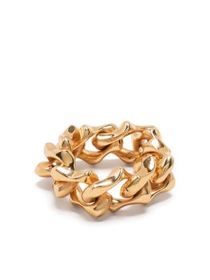 Emanuele Bicocchi soft sharp chain-link embellished ring - Gold