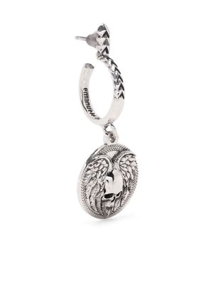 Emanuele Bicocchi winged skull coin earring - Silver