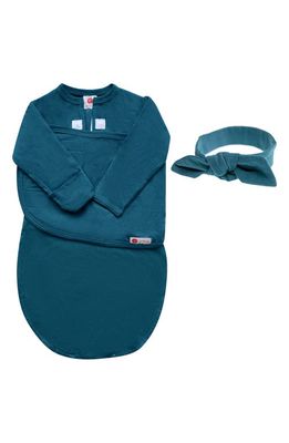 embé Starter 2-Way Long Sleeve Swaddle & Head Wrap Set in Blue