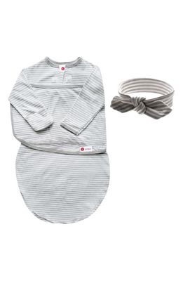 embé Starter 2-Way Long Sleeve Swaddle & Head Wrap Set in Gray