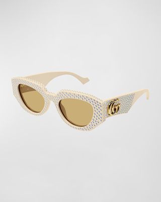 Embellished Acetate Cat-Eye Sunglasses