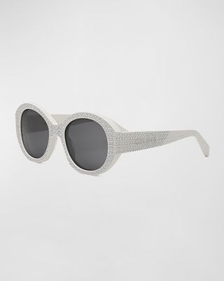 Embellished Acetate Round Sunglasses
