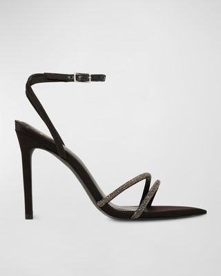 Embellished Ankle-Strap Stiletto Sandals