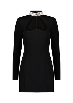 Embellished Collar Cut-Out Minidress