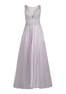 Embellished Illusion Gown