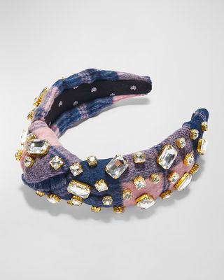 Embellished Plaid Knot Headband