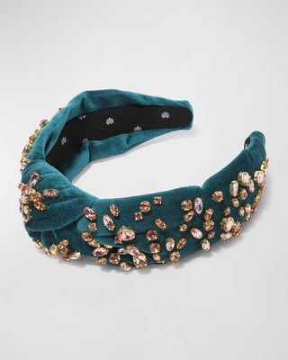 Embellished Velvet Knotted Headband