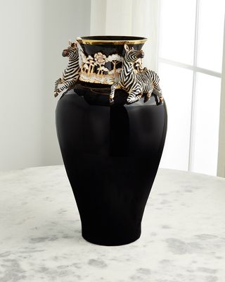 Embellished Zebra Vase