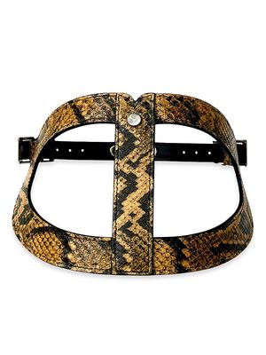 Embossed Leather Pet Harness - Brown - Size XS