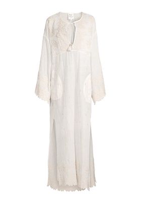 Embroidered Cotton Lawn Caftan