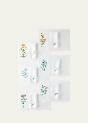 Embroidered Flower 12-Piece Placemats & Napkins Set