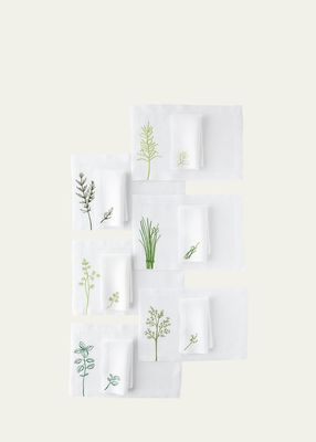 Embroidered Herb 12-Piece Placemats & Napkins Set