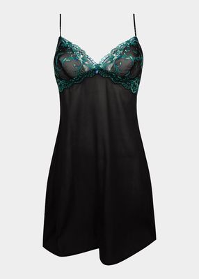Embroidered Lace-Trim Nighty