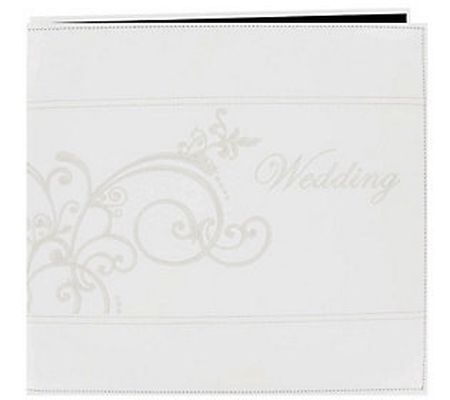 Embroidered Scroll Faux-Leather Post-Bound Album 12x12