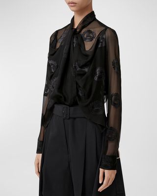 Embroidered Sheer Blouse