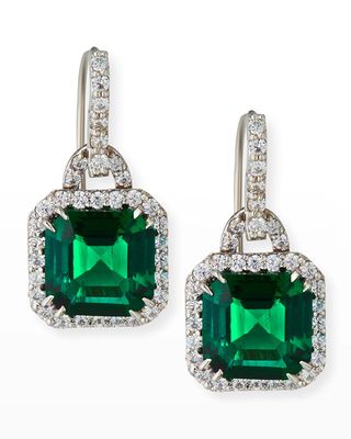 Emerald Cubic Zirconia Drop Earrings