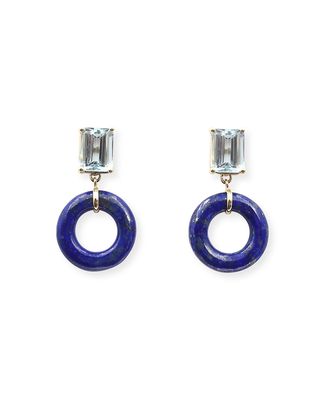 Emerald-Cut Munchkin Blueberry Glazed Donut Earrings