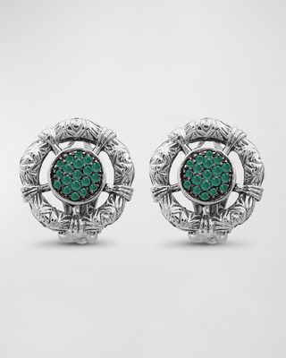 Emerald Earrings in Sterling Silver