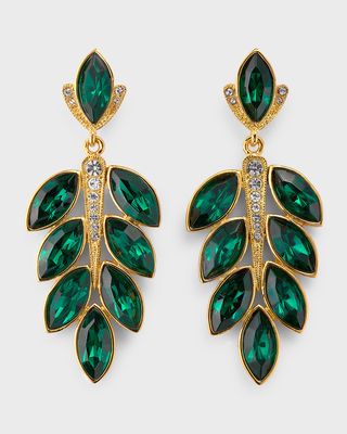 Emerald Green Leaves Earrings