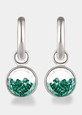 Emerald Shaker Huggie Earrings in 18k Palladium Grey Gold