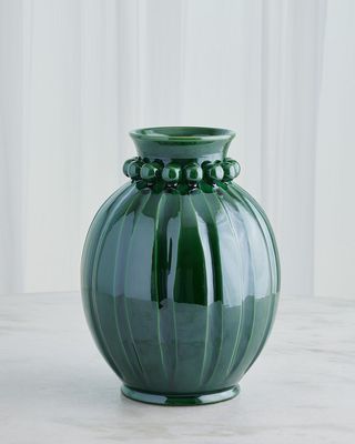Emerald Wide Pearl Vase