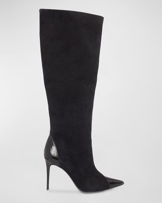 Emerson Mixed Leather Knee Boots