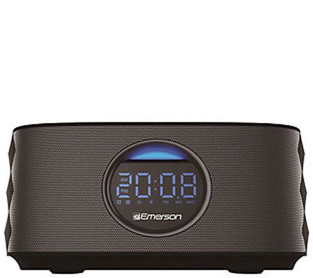 Emerson Portable Dual Alarm with FM Radio, Blue tooth Speaker
