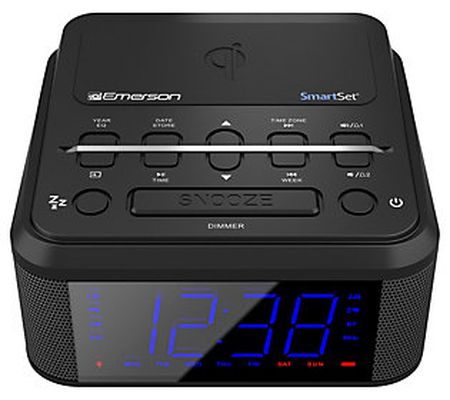 Emerson Smartset Alarm Clock Speaker - Wireless Charging