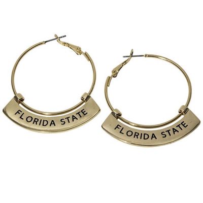 EMERSON STREET Florida State Seminoles Weller Gold Hoop Earrings