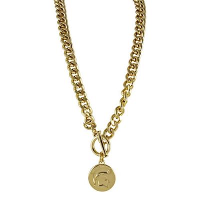 EMERSON STREET Michigan State Spartans Ramsey Gold Necklace