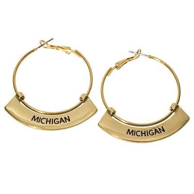 EMERSON STREET Michigan Wolverines Weller Gold Hoop Earrings