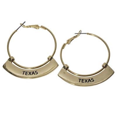 EMERSON STREET Texas Longhorns Weller Gold Hoop Earrings