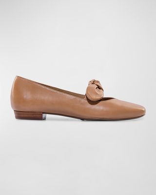 Emersyn Leather Bow Ballerina Flats