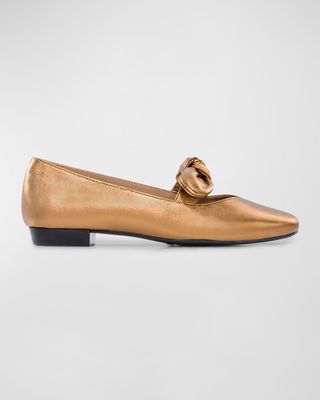 Emersyn Metallic Bow Ballerina Flats