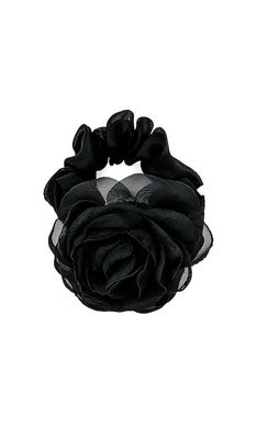 Emi Jay Camellia Scrunchie in Black.