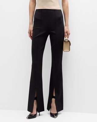 Emiko High-Waisted Slit-Cuff Pants