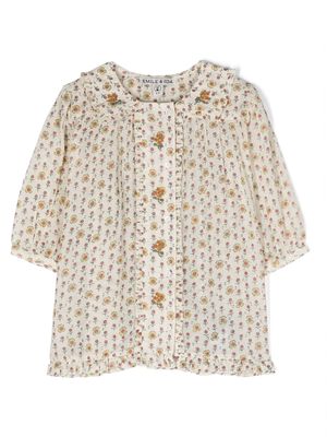 Emile Et Ida floral-print cotton blouse - Neutrals