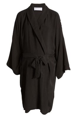 Emilia George Alaia Cupro Robe in Black
