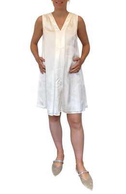 Emilia George Cecilia Maternity/Nursing Dress in Satin White