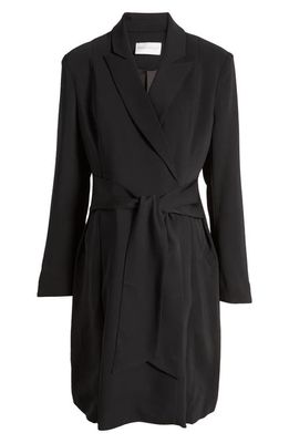 Emilia George Marie Long Sleeve Maternity Blazer Dress in Black