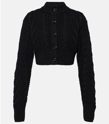 Emilia Wickstead Aleph cropped cable-knit wool cardigan