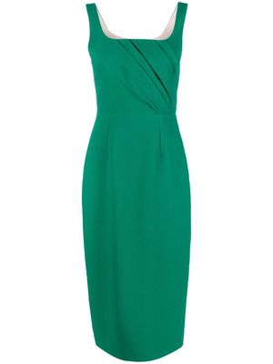 Emilia Wickstead Arina rear-slit draped dress - Green