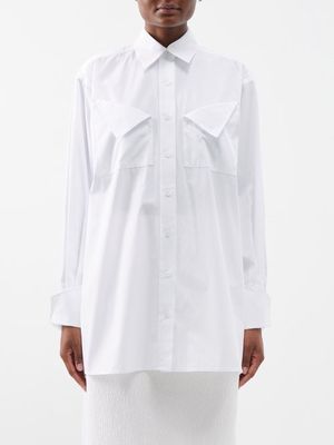 Emilia Wickstead - Bexley Flap-pocket Cotton-poplin Shirt - Womens - White