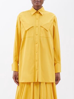 Emilia Wickstead - Bexley Oversized Cotton Shirt - Womens - Mid Yellow