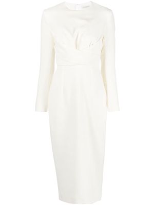 Emilia Wickstead Emmett wrap-detail midi dress - Neutrals